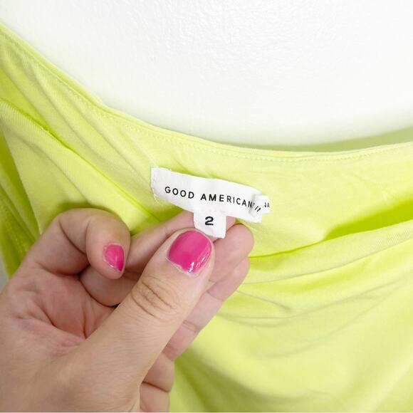 GOOD AMERICAN 90s Good Touch Bodysuit in Key Lime Size 2 Medium - Picture 4 of 8